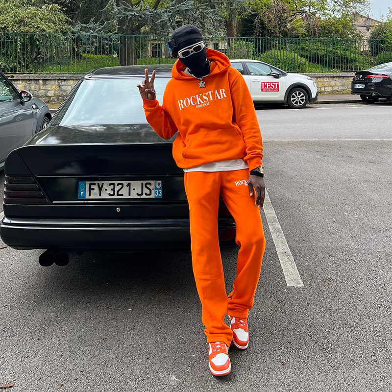 Custom Tracksuit Flare Baggy Stacked Sweat Pant Sweatsuit Pullover Fleece Oversized Streetwear Hoodie and Sweatpants Set