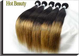 Quality 5A Peruvian Human Hair Extensions Ombre , Silk Straight Hair Weft wholesale