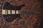 Custom bass guitar Carved flower body Neck through body 4 string electric bass