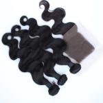 Grade 8A Lace Frontal Closure with 3 Human Hair Bundles Brazilian Virgin Hair