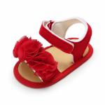 Amazon Hot sale Lace flower Soft sole baby barefoot red toddler sandals