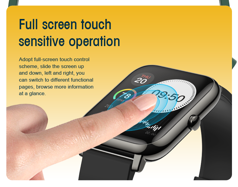 Newest design smart watch men and women 8 languages Touch Screen Sports Fitness heart rate blood oxygen sleep IP67 Water