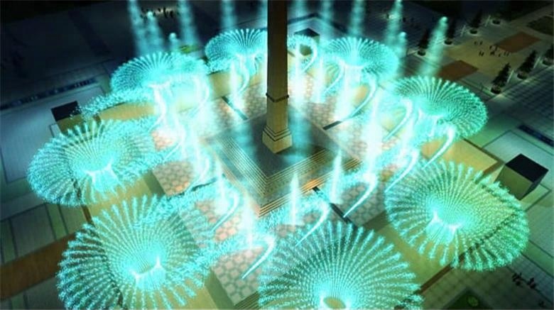 Large water dancing speakers with multimedia musical water fountain