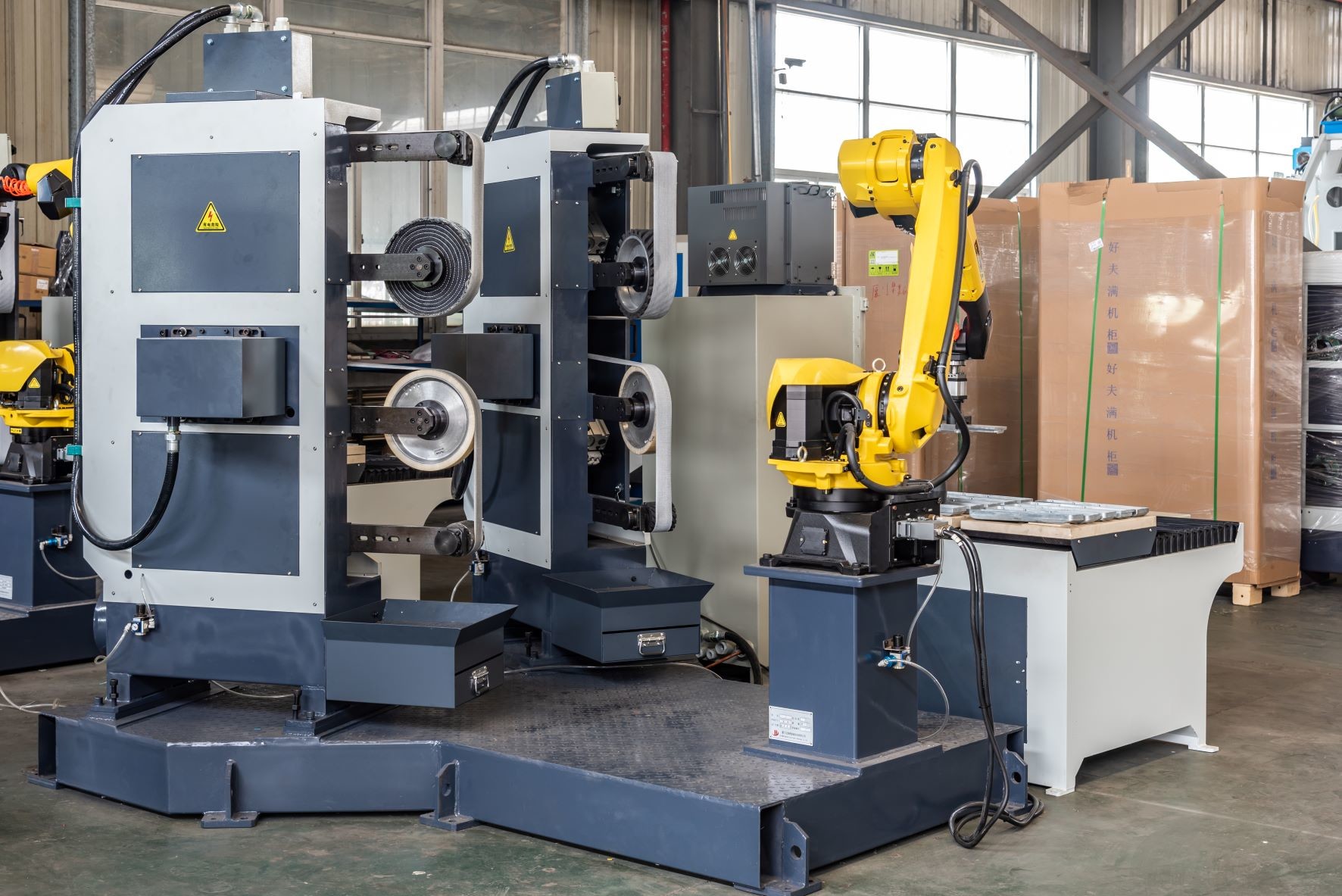 13KW Automatic Grinding And Polishing Machine With 2 Grinding Machines