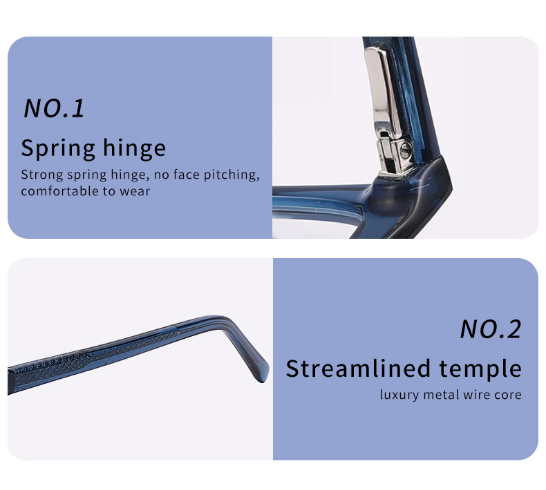 Skin Friendly Acetate Frame Glasses Blue , Classic Cat Eye Glasses With Clear Lens