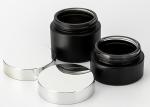 Round Matte Frosted 50ml Black Glass Cosmetic Bottles