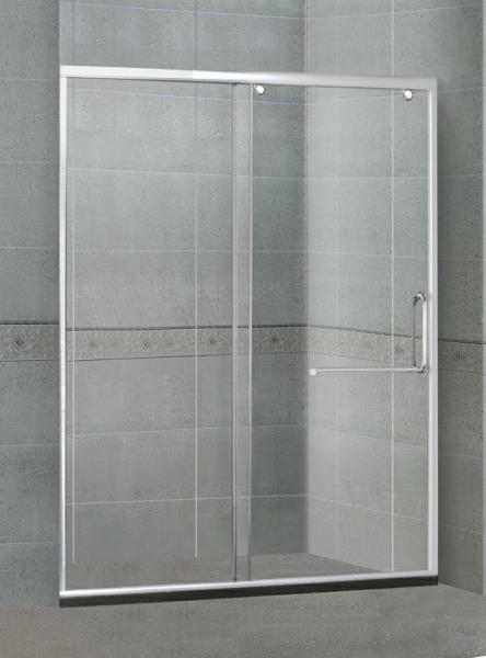 Brushed One Sliding Glass Shower Screen Tempered Glass Inline Visible Glass