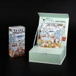 Book Shape FSC Luxury Rigid 3D Pop Up Cardboard Box For Wine Bottle Magnets Flap