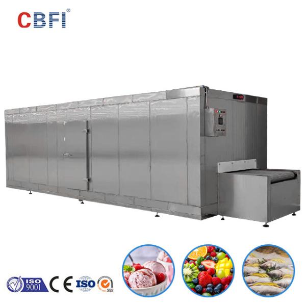 Automatic Industrial Mesh Belt IQF Tunnel Freezer For Shrimp Meat French Fries