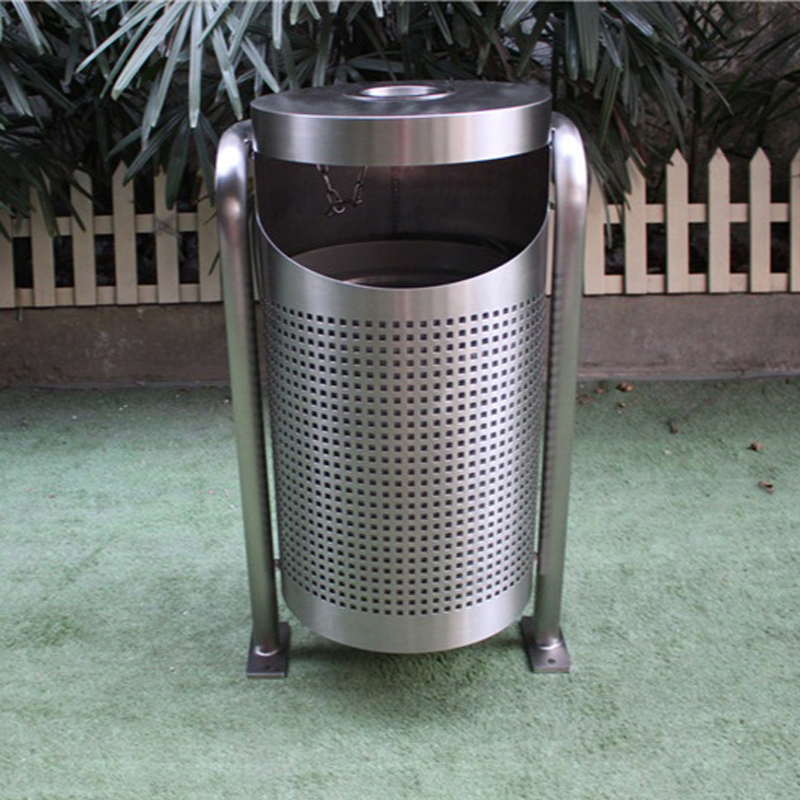 Stainless Steel Commercial Outdoor Trash Cans Rustproof For Garden Park