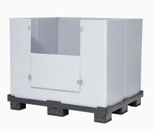 Collapsible Stackable Plastic Pallet Sleeve Box with Lid for Storage and Logistics