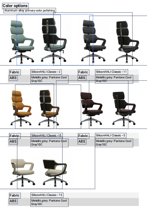 Ergonomic black leather executive chair Fixed Armrest