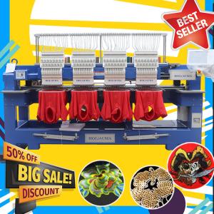 Quality HOLiAUMA computerized 4 heads industrial embroidery machine like brother embroidery machine for cap t-shirt flat 3d logo wholesale