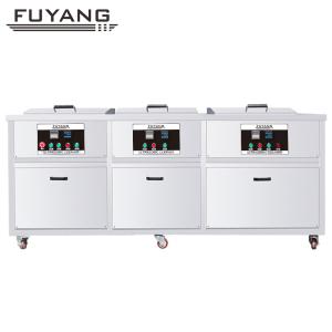 Quality Three Tanks Solvent Industrial Ultrasonic Cleaner Adjustable Timer SUS304 wholesale
