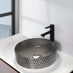 Quality Chromed Finish Crystal Sink Bowl Elegant Bathroom Vanity Countertop Sink wholesale