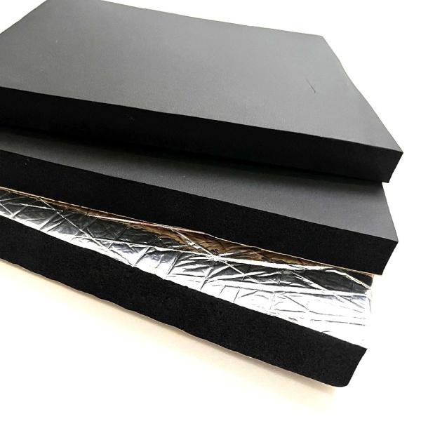 Black Self Adhesive EPDM Cellular Rubber Sheet Aluminum Foil Sticky Single Sided