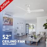 Home Office 1stshine Solid Wood Blade Ceiling Fan with AC Energy Saving and LED