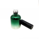 Round 5ml 10ml 12ml 15ml Glass Nail Polish Bottle With Bamboo Wood Grain Brush