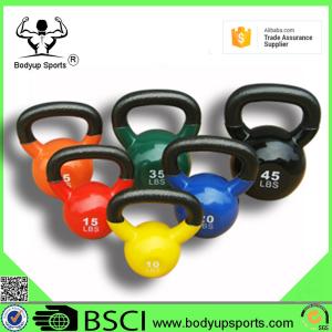 Quality Durable Vinyl Covered Kettlebells With Ergonomic Baked Acrylic Handle wholesale