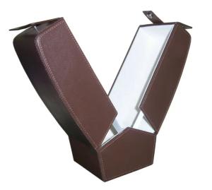 Quality Luxury PU Leather Wine Packaging Box Single Bottle Wine Boxes With Leather String wholesale