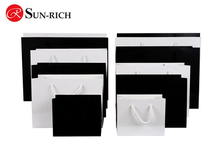 Custom Logo Pure Cotton Rope Handle Black or White Paper Bag