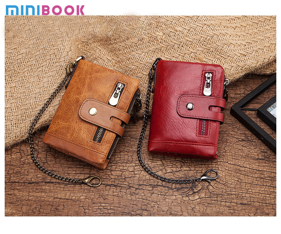 GENUINE LEATHER Lining Mini Wallet for Small Items Vintage Style Luxury RFID Purse