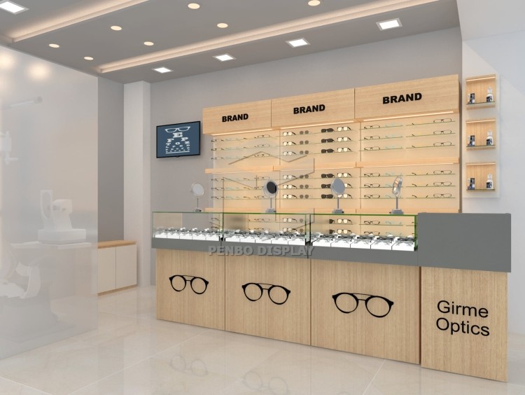 Monomer Design Optical Shop Display Cabinets 10mm Tempered Glass