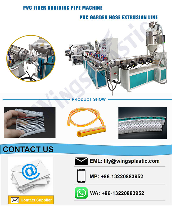 PVC Fiber Reinforced Hose Extrusion Line Plastic / PVC Garden Hose Pipe Making Machine
