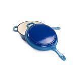 2 In 1 Cast Iron Skillet Pan Enamel Coated 3.2 Quart Cast Iron Skillet Casserole