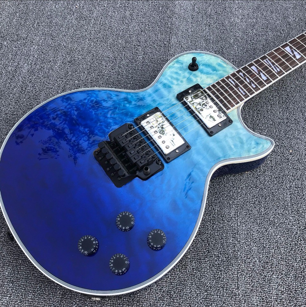 2017 line up custom New CUSTOM SHOP LP blue electric guitar, Rosewood fingerboard
