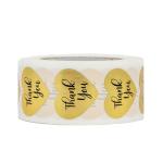Eco Friendly Thank You Sticker Labels Gold Foil Round Adhesive
