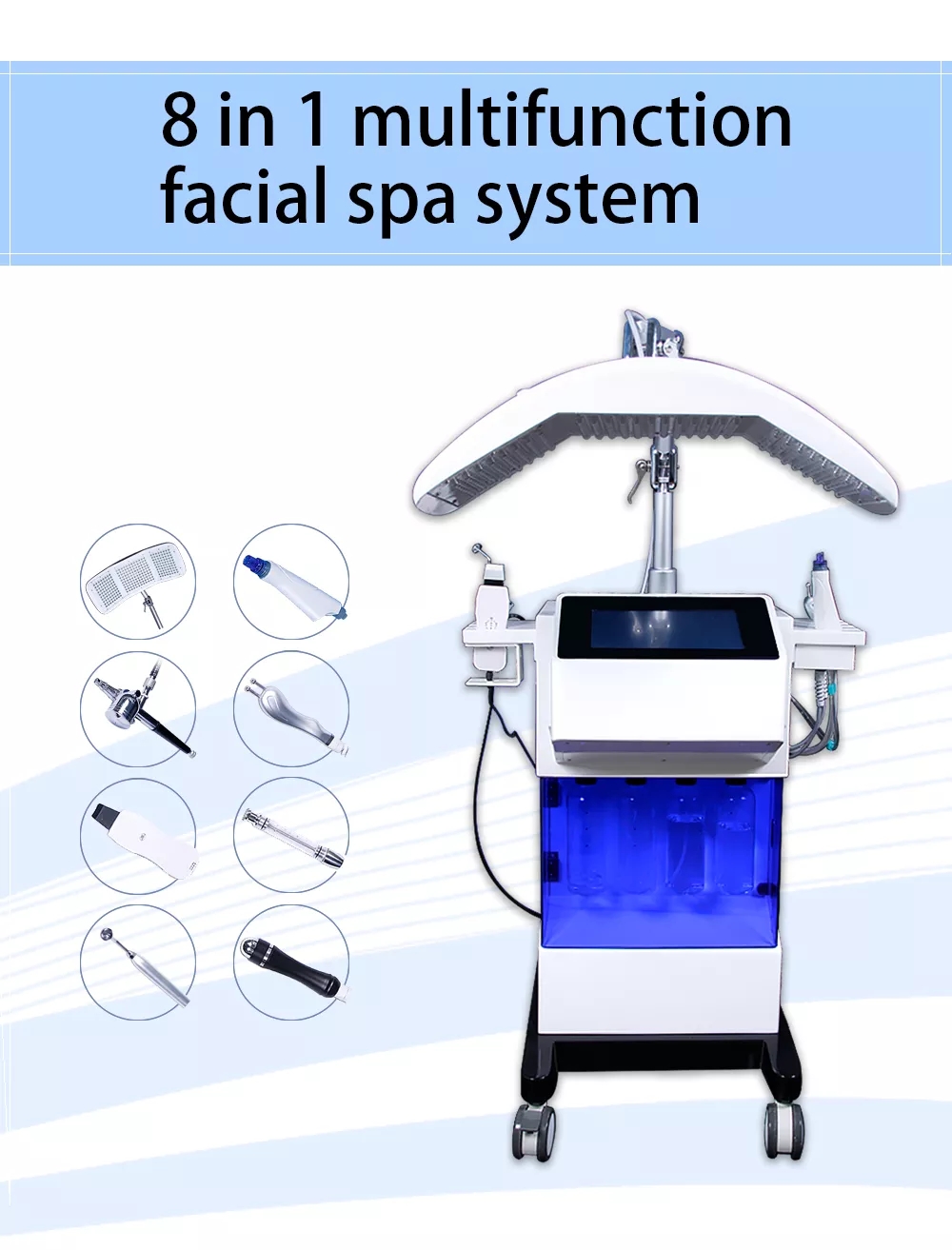 8 In 1 Multifunction Facial Beauty Machine Hydro Dermabrasion Microdermabrasion Skin Care
