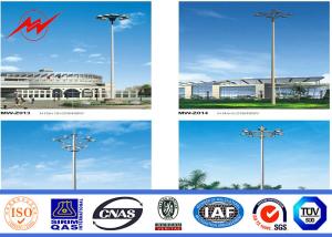 Quality High Strength 3 Sections White Steel Decorative Street Light Pole Anti Rust wholesale