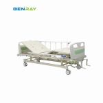 Two Manual Crank System Medical Hospital Bed With Protection Bumper