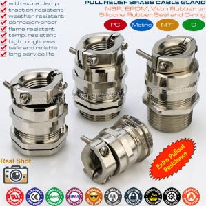 Quality Brass Cable Glands, NPT Thread, IP68 Rating, NPT1/4&quot;~NPT2&quot;, with External Strain Relief (Tension Relief) wholesale