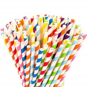 Quality Recyclable Milkshake Striped Paper Straws Food Safe Dye Free CE Certificited wholesale