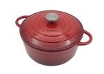 OEM ODM 21.3*10cm Red Cast Iron Dutch Oven ISO9001 certificated