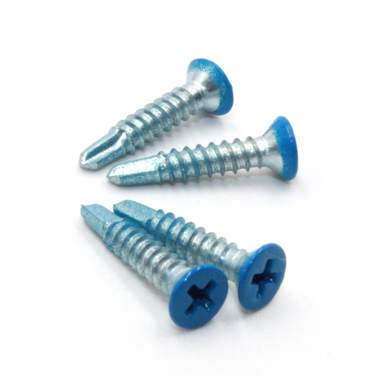 Customized Service Provided Zinc Plated Self Drilling Screws with White Color CSK Head