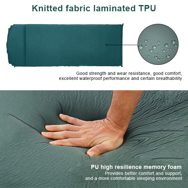 One Piece TPU Self Inflating Double Camp Mat Easy Carry Outdoor Inflating Camping Mattress