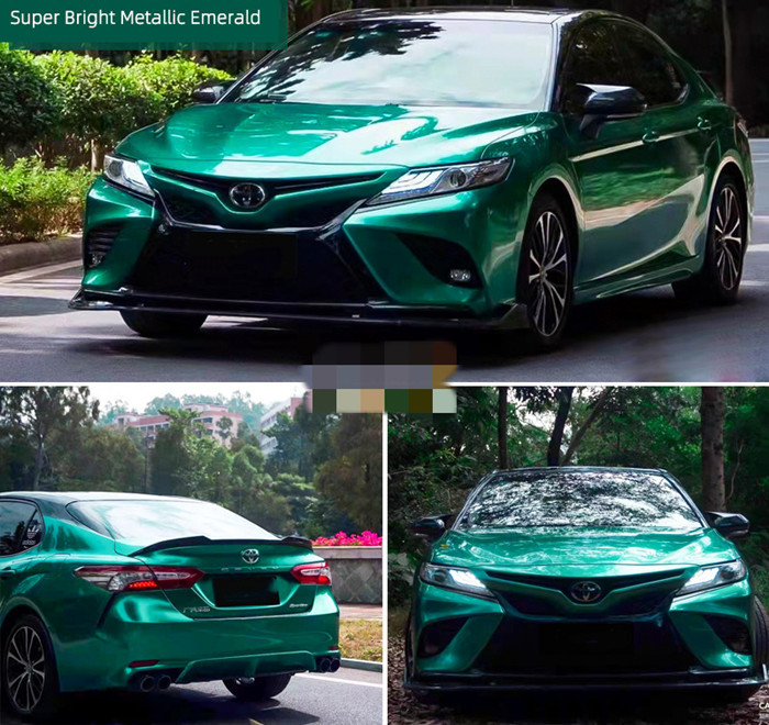 Coating Metallic Emerald Gloss Car Vinyl Wrap With Scratch Protection