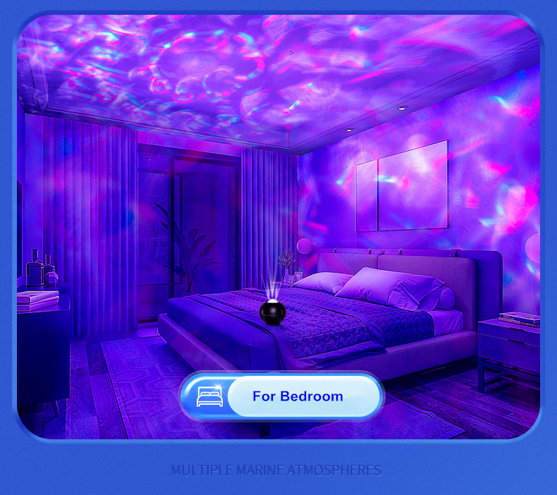 Remote Control Ocean Wave Atmosphere Room Projector Light For Kids Adults Game Center Car