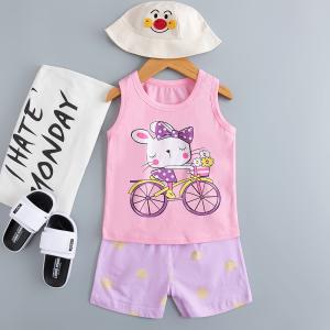 Quality Bicycle Rabbit Print Pajama Set / animal print pjs breathable moderate tightness wholesale