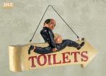 Funny Toilet Signs Polyresin Statue Figurine Resin Wall Mounted Sign Bar Sign