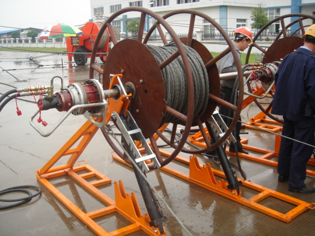 45 RPM Cable Drum Lifting Jacks SIPZ-7H 7T Hydraulic Cable Jack 2000 N.M Brake force