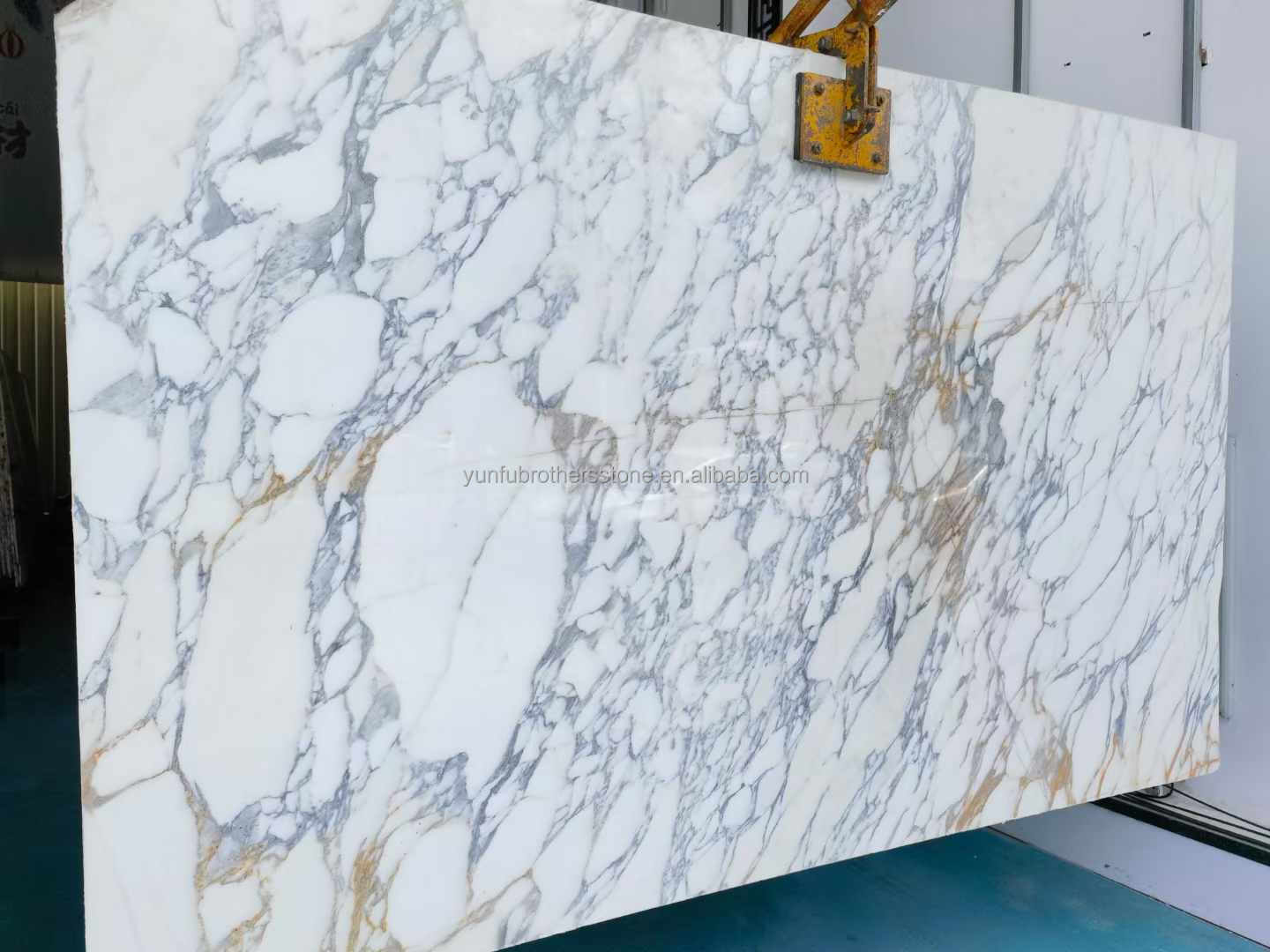 Wall and Flooring Modern Design Snow White Marble Table Top with Brown Veins
