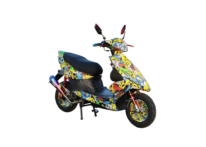 gas motor scooter 50cc 125cc 150cc GY6 engine front disc rear drum alloy wheel redress type yellow plastic body