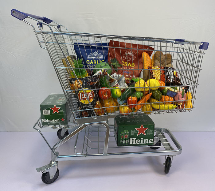 240L Convenience Store Grocery Carts Metal Durable German type Steel Shopping Cart