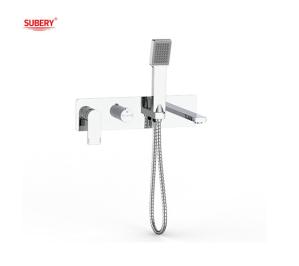 Quality Modern Wall Mounted Bathroom Shower Mixer Taps Chrome Brass Single Lever wholesale