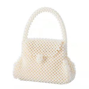 Quality Dinner Pearl Hand Bags White Color 22.5cm×10.5cm×26.5cm for ladies wholesale