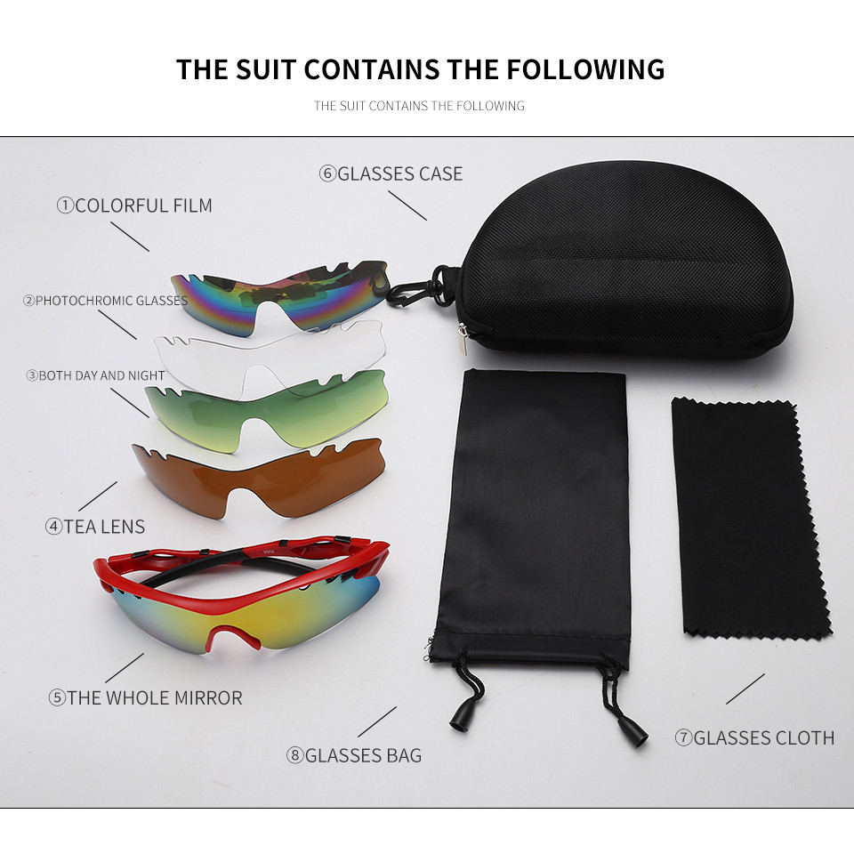 Outside Cycling Polarized Sports Sunglasses 4 Interchangeable Lenses